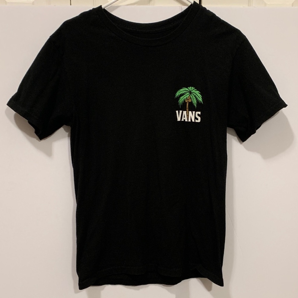 Vans Black Tee with Green Palm Logo. Men’s small. Classic fit.
